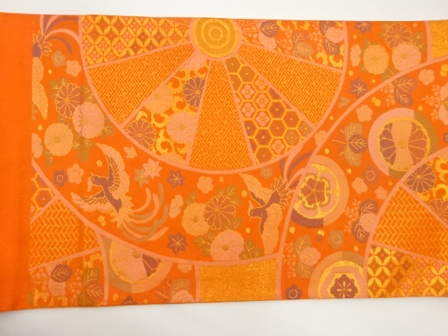 6881148: JAPANESE KIMONO / VINTAGE FUKURO OBI / WOVEN FLORAL
